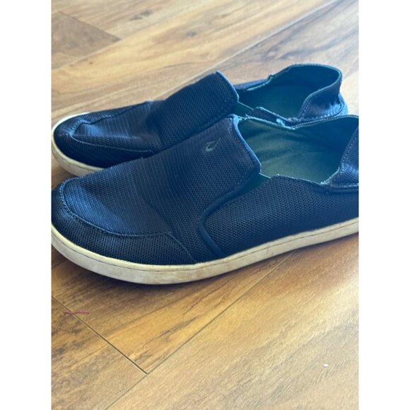 Olukai Nohea Mesh Mens Shoes Size 7 Casual Slip-On Comfort Loafers Black/Rubber - Picture 2 of 7